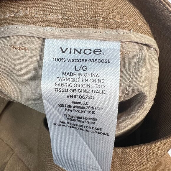 Vince Darted Pull-on Pants In Dark Hazel Tan Brown Viscose Straight Leg Large - Picture 12 of 13